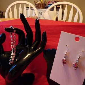 Swarovski Rose and Silver Crystal Bracelet